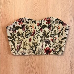 Floral Strapless Bustier Top